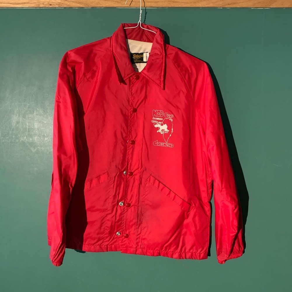 Vintage 70s Swingster NCO Greenland Club Bomber Jacket Red Mens Medium